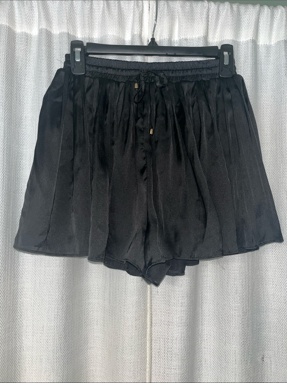 Lush Black Pleated Skort with Drawstring